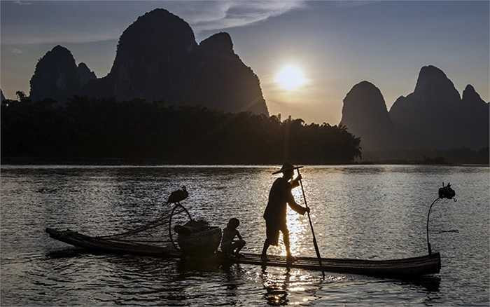 Người và chim thong thả trên những dòng sông