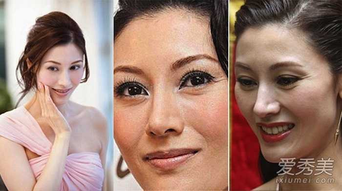 Hoa hậu đẹp nhất lịch sử Hong Kong Lý Gia Hân có gương mặt thật lộ nếp nhăn và những vết chân chim chứ không căng mịn, láng mượt như trong ảnh