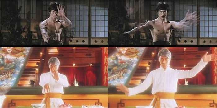 Châu Tinh Trì đã đưa vào bộ phim Thực thần động tác múa tay mềm mại của Thái cực quyền mà Lý Tiểu Long đã sử dụng trong phim Tinh võ môn.