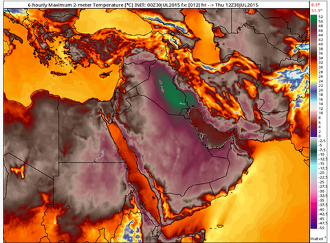 Biểu đồ nền nhiệt ở Trung Đông Biểu đồ nền nhiệt ở Trung Đông