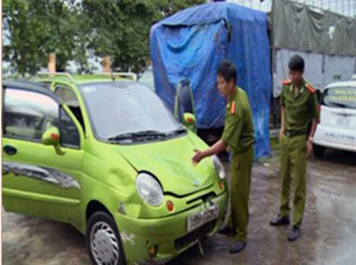 Chiếc xe do Nguyễn Hải Đăng điều khiển gây tai nạn Chiếc xe do Nguyễn Hải Đăng điều khiển gây tai nạn