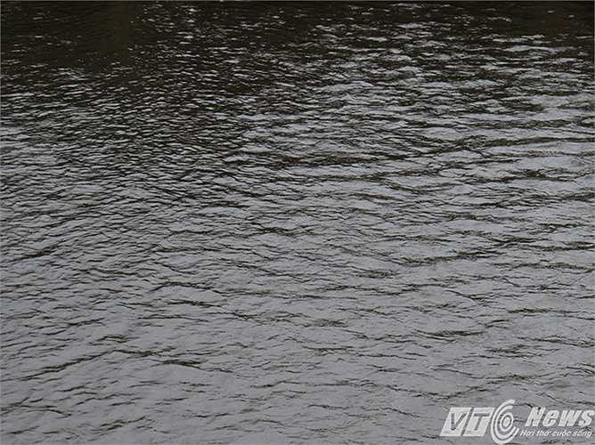 Màu nước đen ngòm, kèm theo màu bùn đất chảy ra biển.