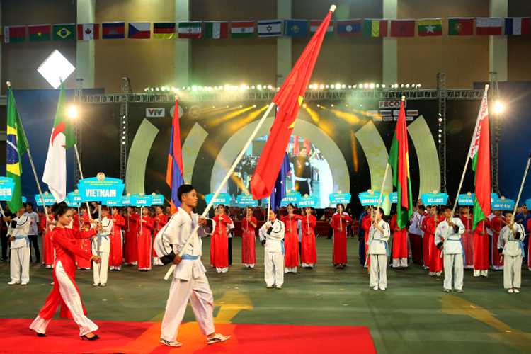 Đại hội quốc tế võ cổ truyền Việt Nam có sự tham dự của 50 đoàn quốc tế và 26 đoàn trong nước, diễn ra từ 6-13/8. Ảnh: VGP/Đình Nam