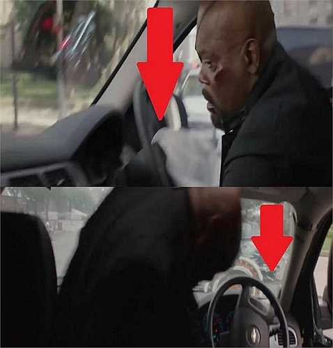 Captain America: Khi nhân vật Nick Fury bị tông xe, chiếc túi đệm hơi được xổ ra chống tổn thương cho người lái hiện rõ trên màn hình. Trong cảnh sau chiếc túi đã hoàn toàn biến mất như chưa hề có chuyện gì xảy ra.