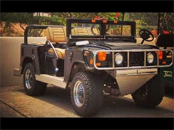 Họ còn sử dụng một chiếc Hummer đắt tiền làm xe đi trong sân golf.