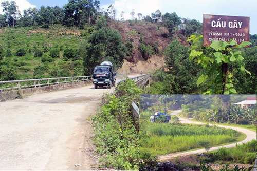 Cầu Gãy rất chắc chắn, xe tải chuyên chở vật liệu xây dựng vẫn vô tư đi qua cầu. Cầu Gãy rất chắc chắn, xe tải chuyên chở vật liệu xây dựng vẫn vô tư đi qua cầu.
