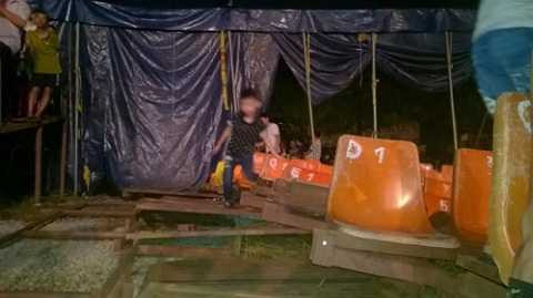 Hiện trường vụ sập rạp xiếc tại Hải Dương. Ảnh: Tin mới