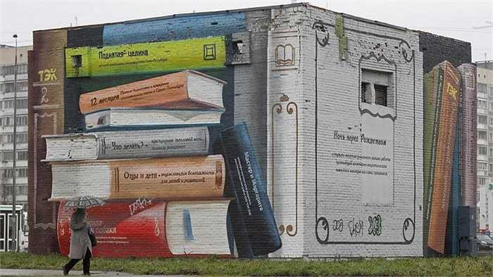 Bức tường sách ở Saint Petersburg, Nga