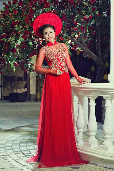Thông thường, các tân nương sẽ chọn màu áo dài đỏ trong lễ vu quy.