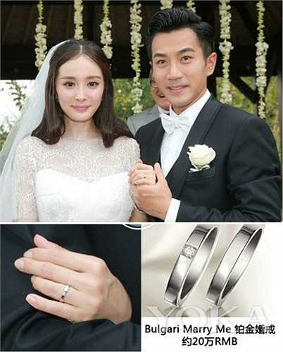 Tháng 1.2014, Dương Mịch kết hôn và được ông xã Lưu Khải Uy tặng nhẫn cưới kim cương 5 carat từ thương hiệu Bvlgari Marry Me trị giá 5 triệu NDT (14 tỉ đồng).