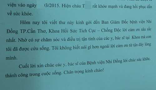 Những cánh thư âm thầm cảm ơn bác sỹ, điều dưỡng ở viện nhi Cần Thơ Những cánh thư âm thầm cảm ơn bác sỹ, điều dưỡng ở viện nhi Cần Thơ