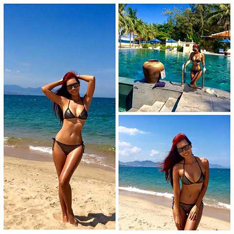 Nữ siêu mẫu là một người có sở thích du lịch và rất hay đi biển.