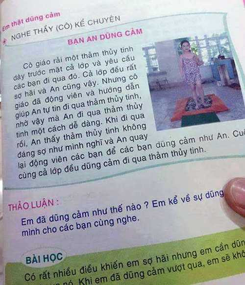 Bức ảnh được chụp lại trong cuốn sách dạy kỹ năng cho trẻ lớp 1 khiến phụ huynh bức xúc