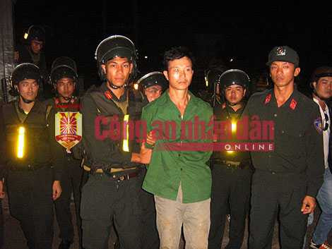 Đối tượng Vũ Văn Đản lúc bị bắt.