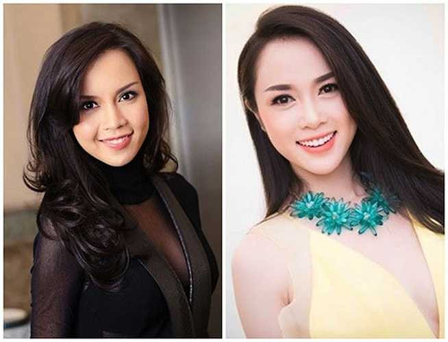 Khi Vũ Ngọc Anh (phải) lọt vào Top 5 Hoa hậu Việt Nam 2012 thì nhiều người đã ngỡ ngàng rằng cô có nhiều nét rất giống với 'đàn chị' là Á hậu Ngọc Oanh. Cả hai cũng có khuôn mặt V-line với cằm dài, lông mày khá sát mắt, sống mũi thanh tú và đôi môi, nụ cười rất giống nhau. 