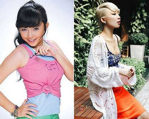 Hình ảnh với hai phong cách trái ngược của Tóc Tiên: cô bé tóc xù hồn nhiên và cô nàng gợi cảm.