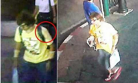 Hình ảnh nghi phạm đánh bom được camera ghi lại Hình ảnh nghi phạm đánh bom được camera ghi lại