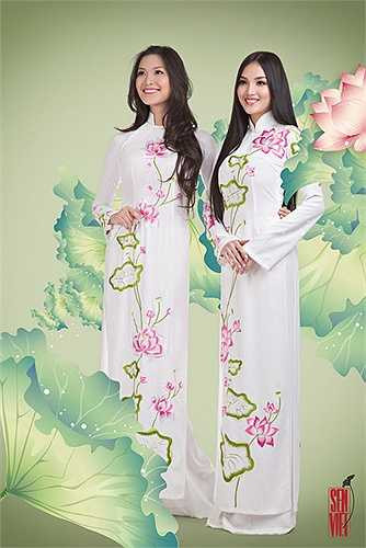 Bộ sưu tập có 3 gam màu chủ đạo là trắng , hồng sen và xanh