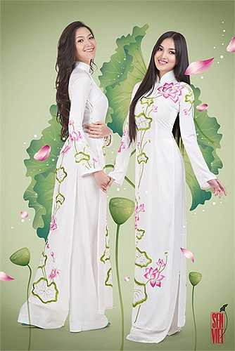 Đây là 2 màu của hoa sen là trắng và hồng sen được đi cùng với màu xanh của lá.