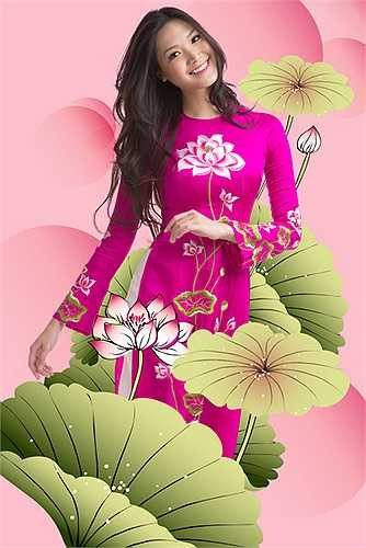 Hình hoa sen được giữ nguyên bản không cách điệu để mang được vẻ tinh khôi của loài hoa này.