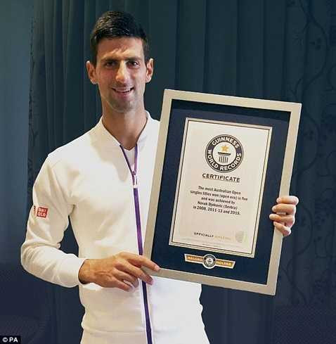 Djokovic nhận chứng chỉ vô địch giải Australia mở rộng nhiều lần nhất Djokovic nhận chứng chỉ vô địch giải Australia mở rộng nhiều lần nhất