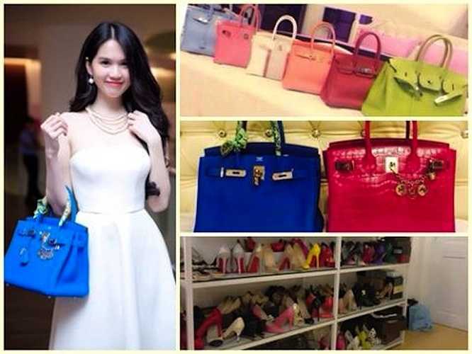 Bộ sưu tập hàng hiệu không thua kém bất kỳ một siêu sao V-biz nào.