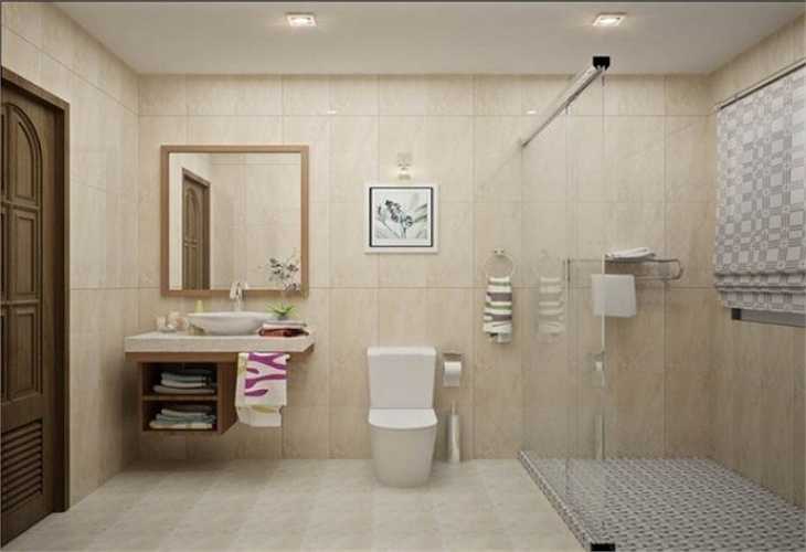Nhà vệ sinh sử dụng gam màu sáng, trẻ trung và hiện đại. 