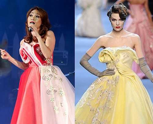 Cả chiếc váy đỏ có thiết ké cầu kỳ phức tạp này cũng dính nghi án 'đạo' ý tưởng.