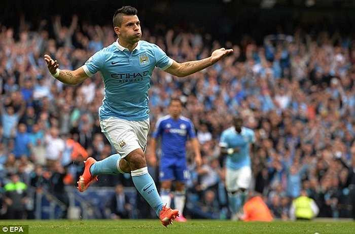 Xếp sau R10 là Sergio Aguero. Ngôi sao của Man City nhận mức lương 240.000 bảng/tuần