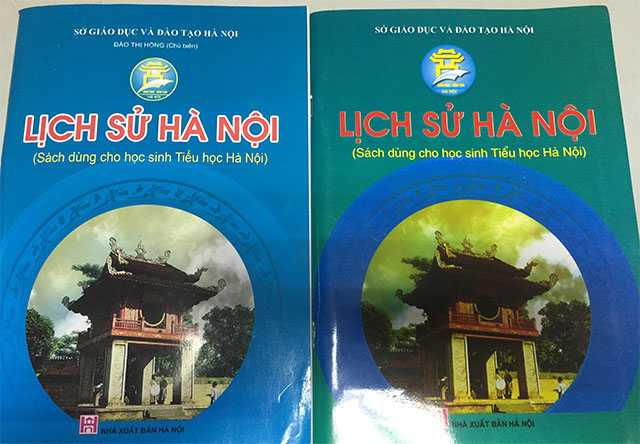Bìa cuốn sách do NXB Hà Nội ấn hành (bên trái) có hình ảnh sắc nét và sáng hơn. Ảnh Bảo Anh