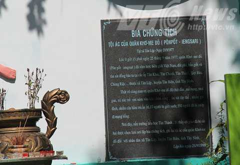 Bia chứng tích tội ác diệt chủng Pol Pot ở Tây Ninh