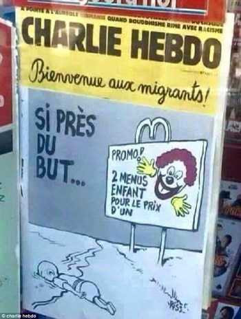 Trang bìa của ấn phẩm mới nhất của tạp chí Charlie Hebdo