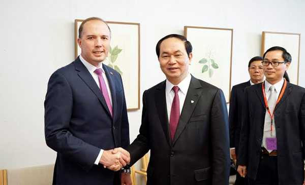 Bộ trưởng Trần Đại Quang và ngài Peter Dutton, Bộ trưởng Bộ Nhập cư và Bảo vệ biên giới Australia