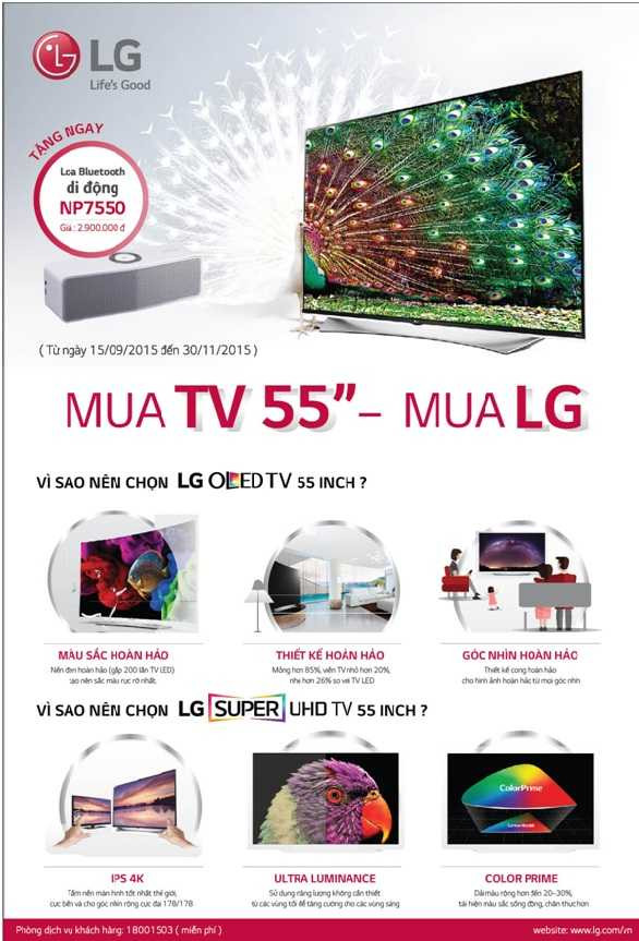 Mua tivi LG, nhận ngay quà hấp dẫn