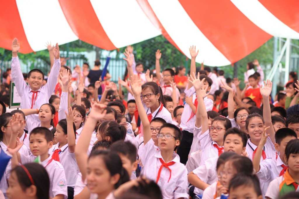 Các em hào hứng tham gia các phần thử tài trí tuệ