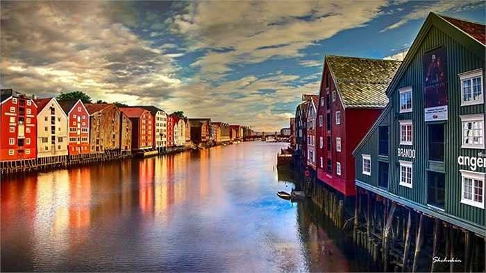 Phong cảnh yên bình ở Trondheim, Na Uy