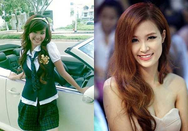 Đông Nhi xinh xắn trong bộ đồng phục học sinh.