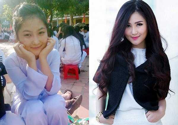 Hương Tràm mũm mĩm, đáng yêu khi còn đi học. Hiện tại, cô đã giảm cân và thon gọn hơn nhiều.