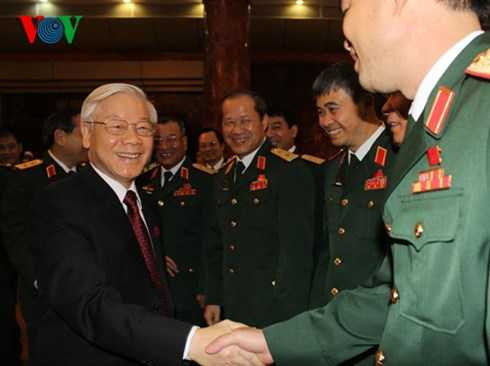 Tổng Bí thư Nguyễn Phú Trọng và các đại biểu dự Đại hội