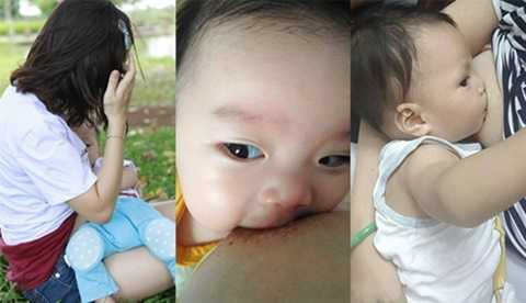 Hàng trăm bà mẹ bỉm sữa đăng ảnh cho con bú nhằm bênh vực Ốc Thanh Vân cũng như tôn vinh việc nuôi con bằng sữa mẹ. (Ảnh: Facbook Chị Diễm Quỳnh). Hàng trăm bà mẹ bỉm sữa đăng ảnh cho con bú nhằm bênh vực Ốc Thanh Vân cũng như tôn vinh việc nuôi con bằng sữa mẹ. (Ảnh: Facbook Chị Diễm Quỳnh).