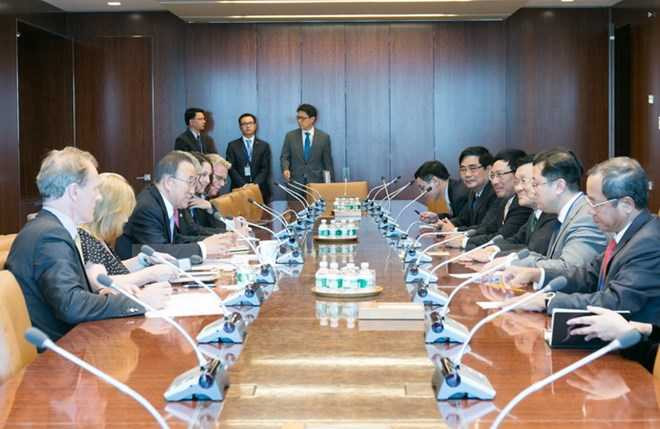 Chủ tịch nước Trương Tấn Sang gặp Tổng thư ký Liên hiệp quốc Ban Ki-moon - Ảnh: TTXVN