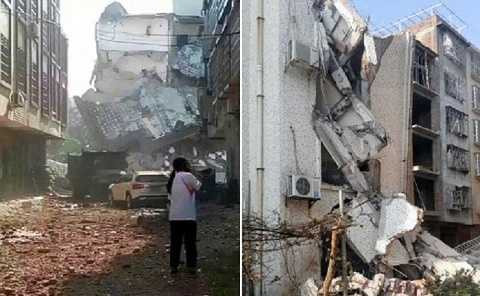 Hiện trường một trong những vụ nổ tại Liễu Thành, Liễu Châu, Trung Quốc hôm 30/9