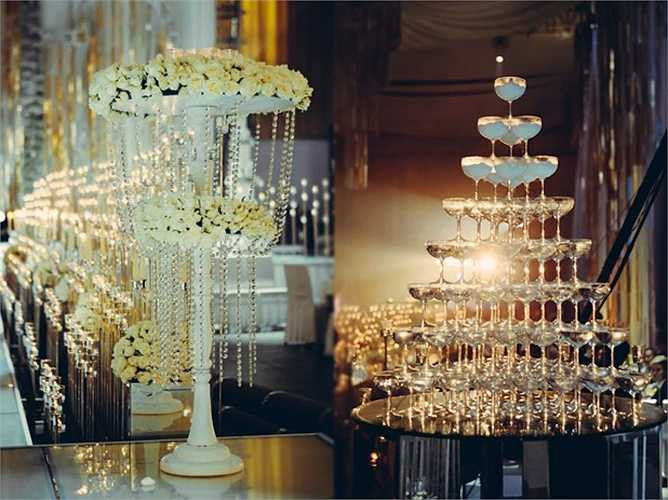 Không gian hôn trường của siêu mẫu và thiếu gia Hà Thành sang chảnh vào bậc nhất showbiz Việt. 