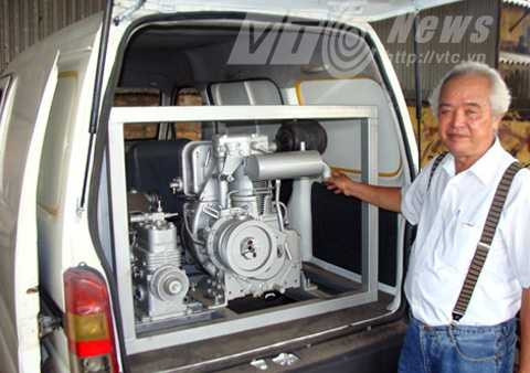 Máy phát điện di động công suất lớn do ông Khánh chế tạo Máy phát điện di động công suất lớn do ông Khánh chế tạo