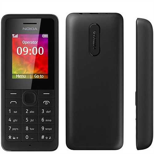 Nokia 106 (500.000 đồng). Là phiên bản cao hơn của Nokia 105 với vẫn kiểu dáng thiết kế có phần vuông vức nhưng màn hình trang bị lớn hơn, 1,8 inch độ phân giải 128 x 160 pixel đem lại không gian hiển thị tốt và dễ nhìn hơn so với “đàn em”. Giá của máy vẫn ở mức rất hấp dẫn, chỉ 500.000 đồng giúp người dùng sẵn sàng bỏ tiền ra để sở hữu máy với một màn hình lớn hơn. Nokia 106 vẫn được trang bị viên pin 800 mAh đem lại thời lượng pin mà nhiều smartphone hiện nay phải ngưỡng mộ. 