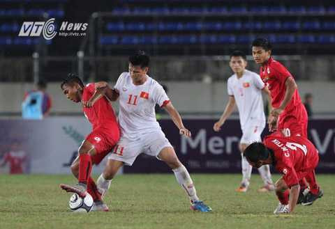 U19 Myanmar thất thủ 0-2 trước U19 Việt Nam cách đây 1 tháng ở giải U19 Đông Nam Á 2015