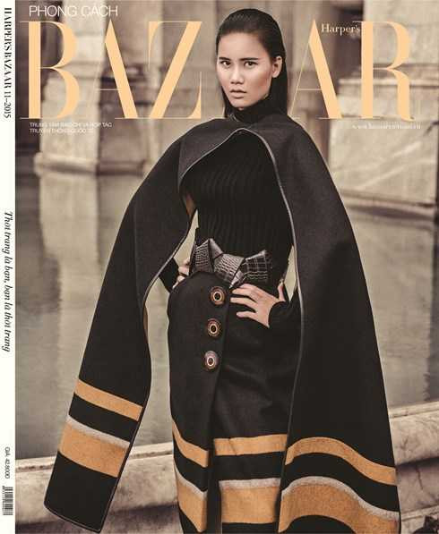Hương Ly trên bìa tạp chí Harper's Bazaar.