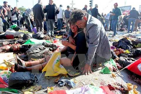 Các nạn nhân vụ đánh bom ở nhà ga tàu hỏa trung tâm thủ đô Ankara ngày 10/10