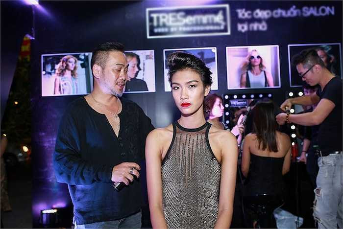 Nguyễn Oanh và mái tóc được tạo kiểu hợp mốt.