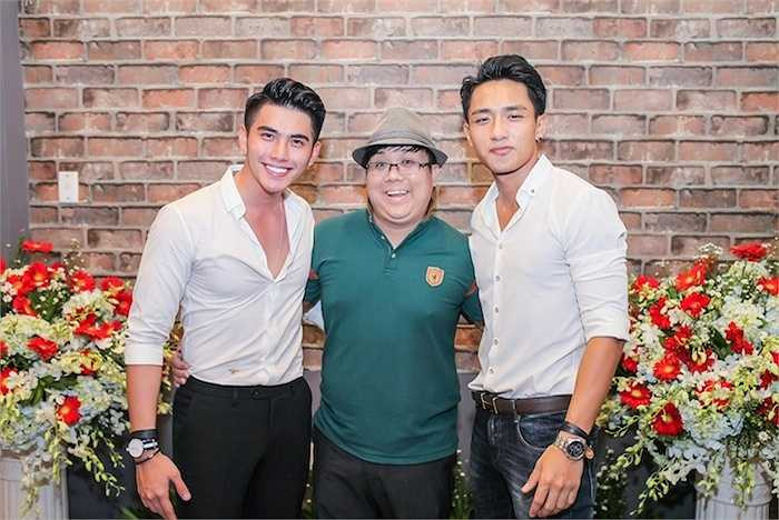 Hai hot boy chụp ảnh cùng diễn viên hài Gia Bảo.